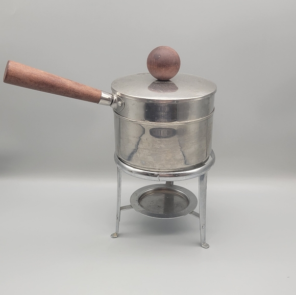 Vintage Fondue Pot Ernest Sohn mid Century modern Stainless steel chafing dish - Picture 4 of 7